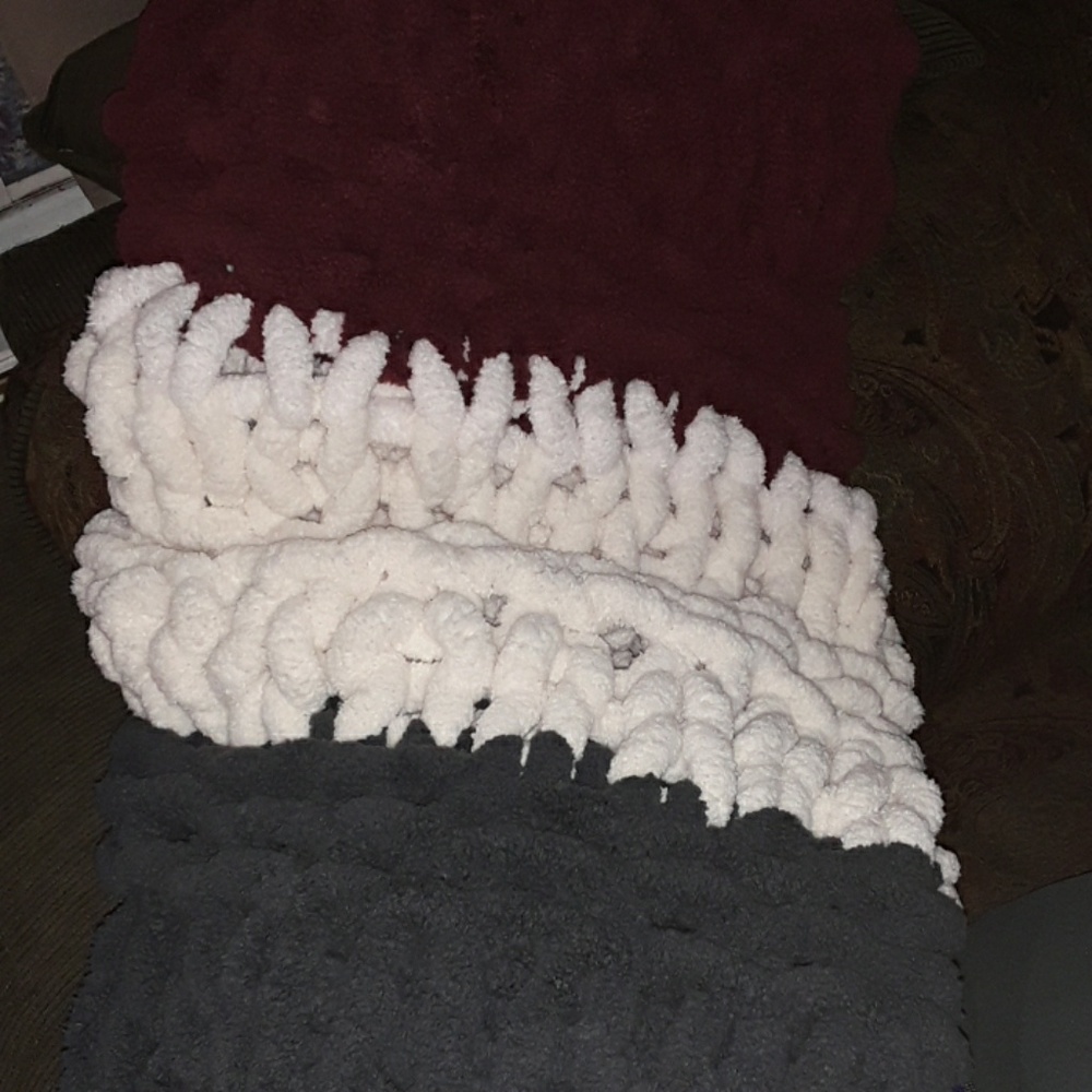 Hand made chunky chenille lapghans, Afghans,